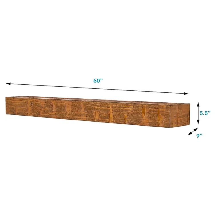 Mantel Directs Country Living Wood Fireplace Mantel Shelf - Bodie Rustic Hand Distressed Pine With Worn, Reclaimed Log Look; For Fireplaces, Hearths & Décor