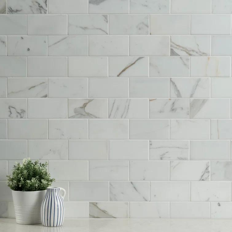 Calacatta Gold 3" x 6" Polished Marble Subway Tile