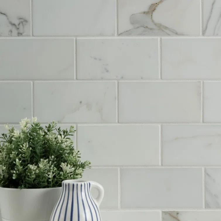 Calacatta Gold 3" x 6" Polished Marble Subway Tile