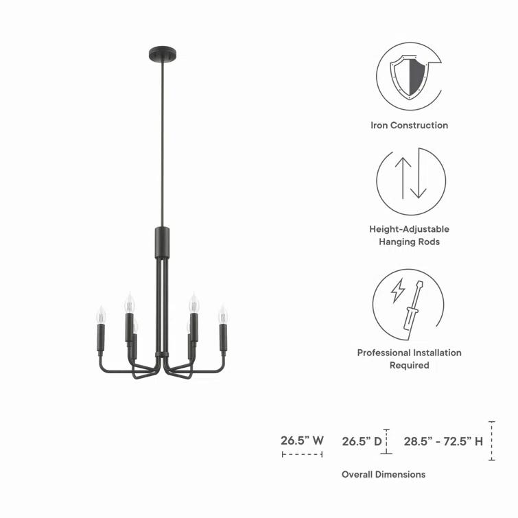 Modway Rekindle 6-Light Chandelier
