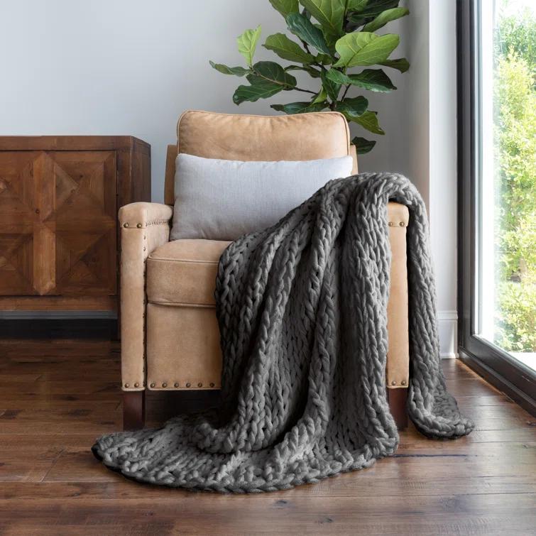 Handmade Chunky Knit Throw Blanket