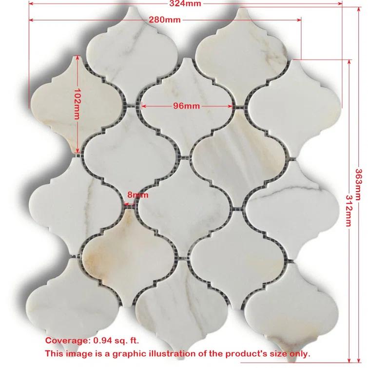 12" x 11" Marble Arabesque Mosaic Wall & Floor Tile