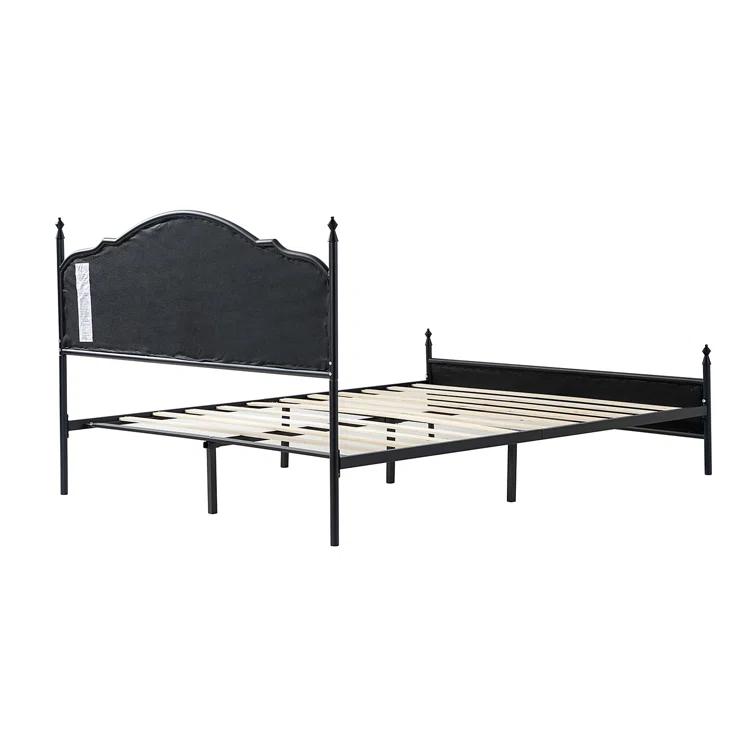 Alaja Upholstered Platform Metal Four Poster Bed