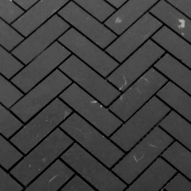 13" x 12" Marble Herringbone / Chevron Mosaic Wall & Floor Tile