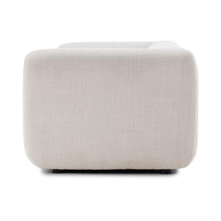 Nara 96'' Off-White Linen Tuxedo Arm Sofa