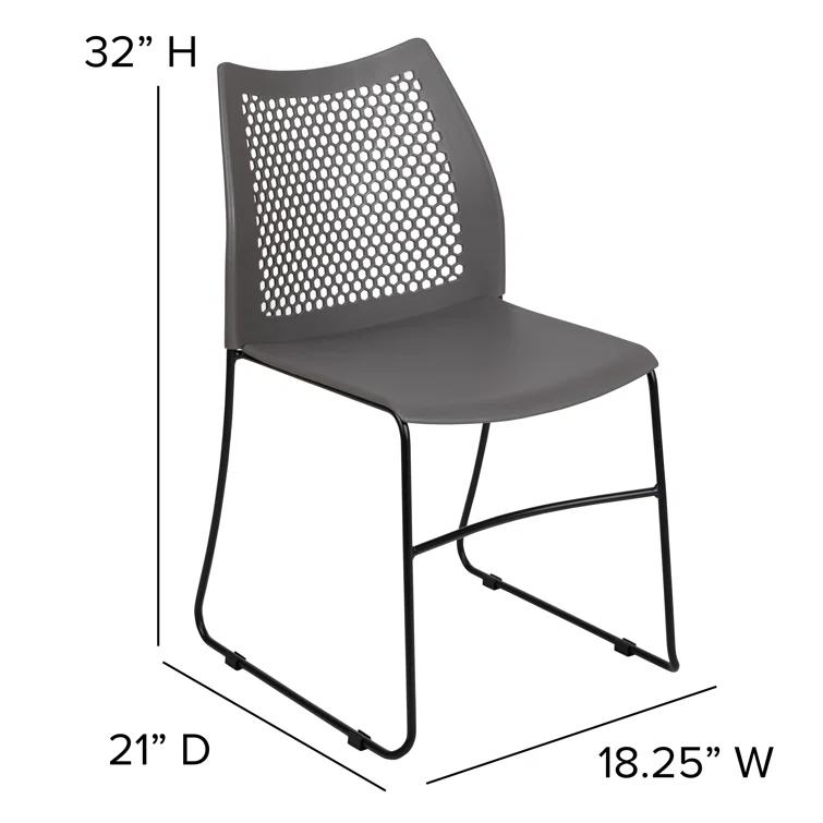 Flash Furniture Antonia 661 lb. Capacity Stack Chair with Air-Vent Back and Powder Coated Sled Base