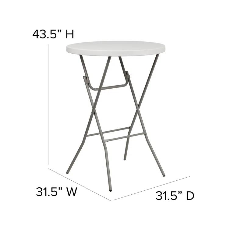 Flash Furniture Parker Round Plastic Bar Height Folding Event Table