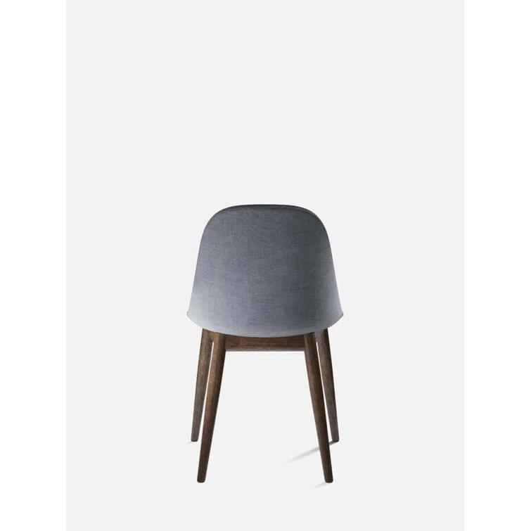 Black Oak & Gray Acrylic Side Chair with Solid Wood Legs