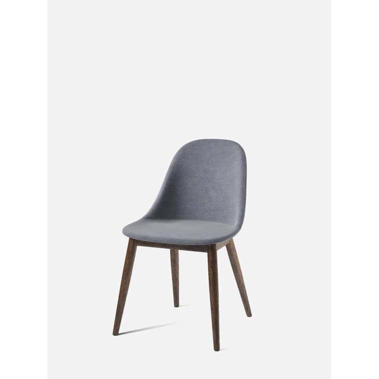 Black Oak & Gray Acrylic Side Chair with Solid Wood Legs