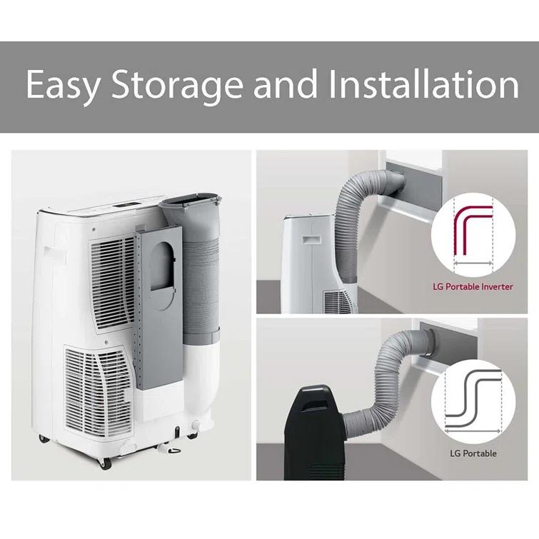 115V Dual Inverter Portable Air Conditioner with Wi-Fi Control in White for Rooms up to 450 Sq. Ft.