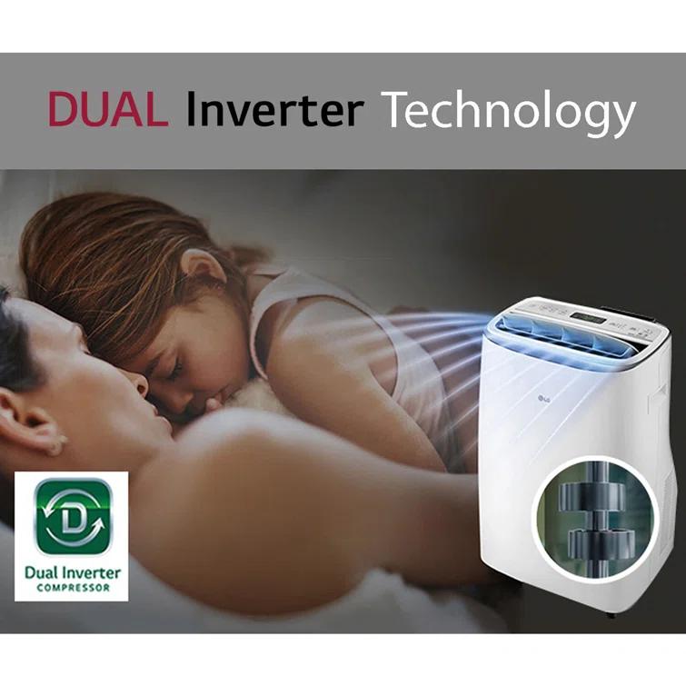115V Dual Inverter Portable Air Conditioner with Wi-Fi Control in White for Rooms up to 450 Sq. Ft.