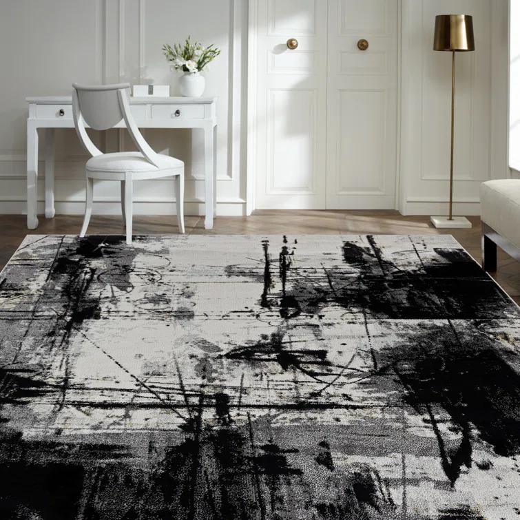 Black and Zinc 2 ft. x 3 ft. Area Rug