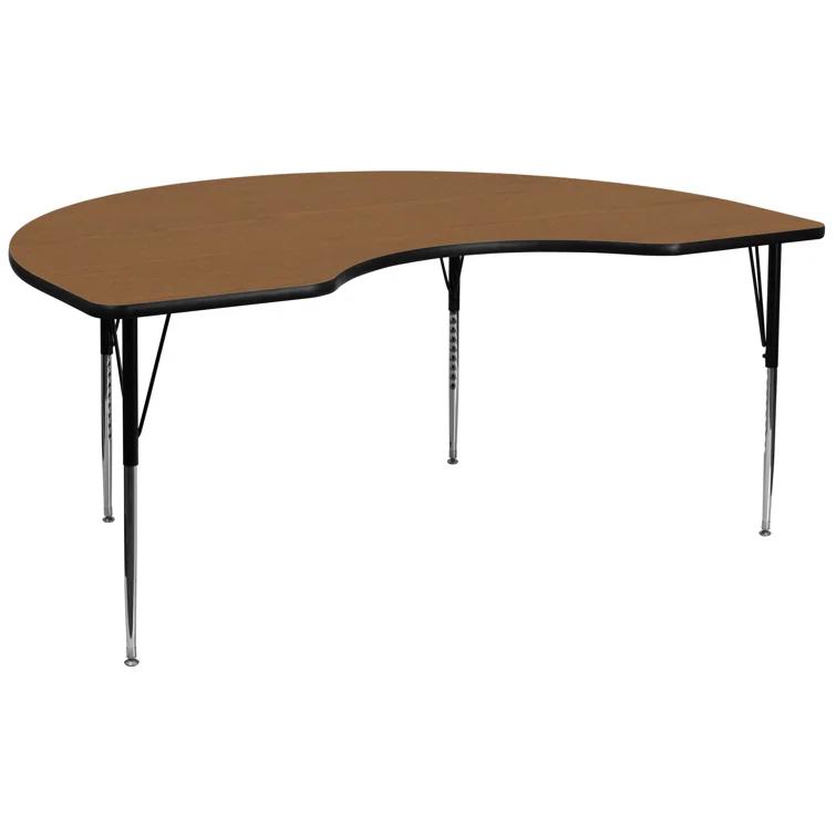 Goddard 48''W x 72''L Kidney HP Laminate Activity Table - Adjustable Legs