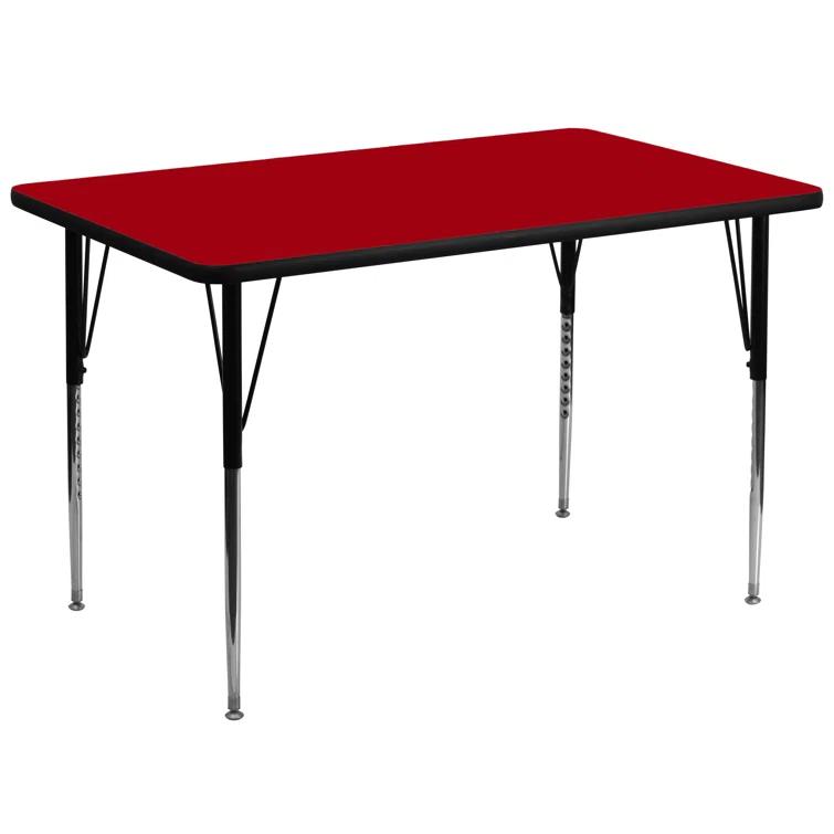 Goddard 24''W x 48''L Rectangular HP Laminate Activity Table - Adjustable Legs