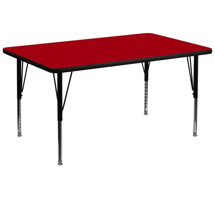 Goddard 24''W x 48''L Rectangular HP Laminate Activity Table - Adjustable Legs