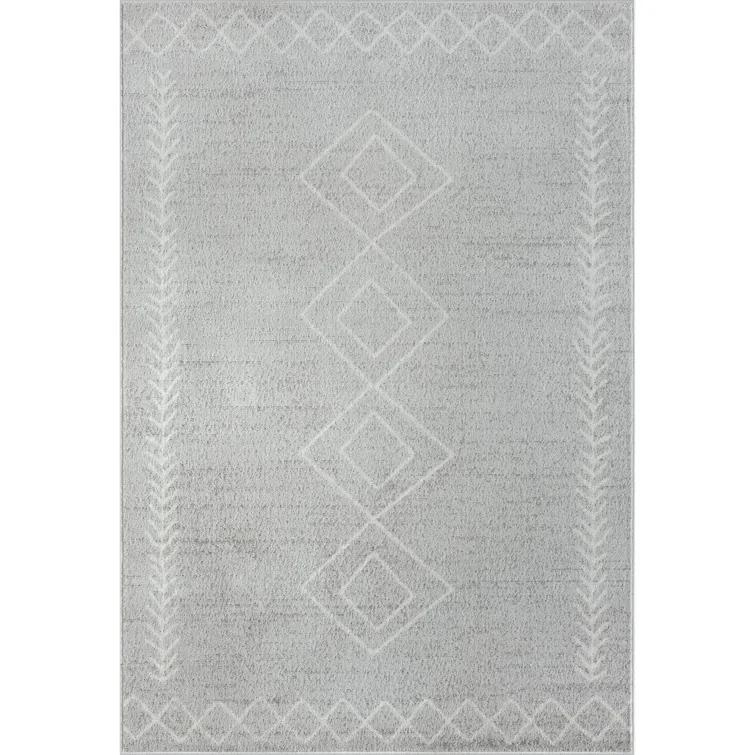Geometric Performance Gray Area Rug
