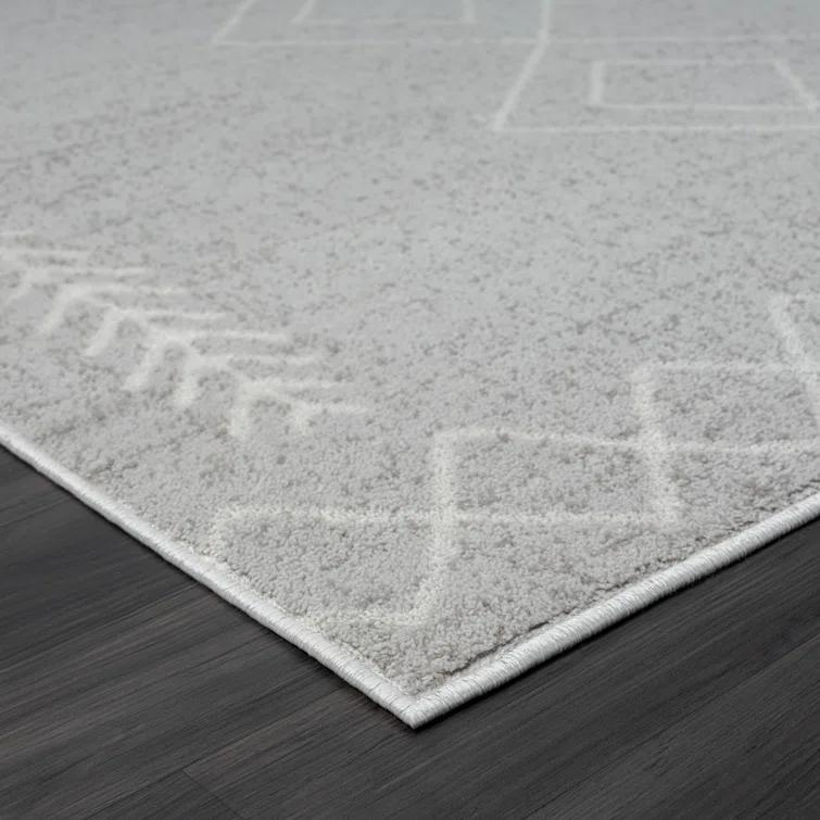 Geometric Performance Gray Area Rug