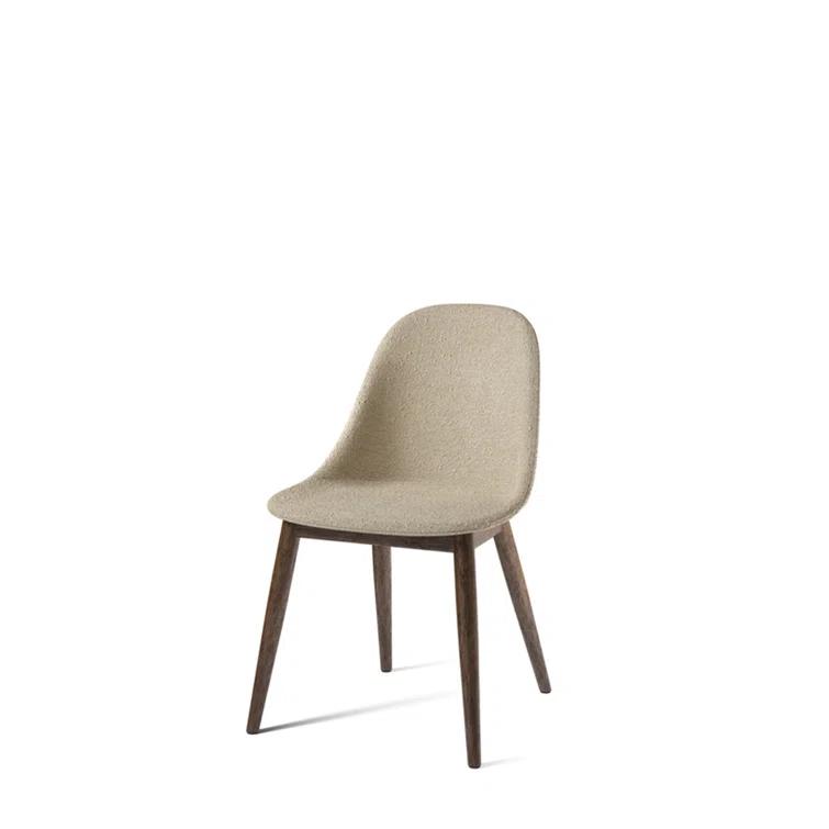 Black Oak & Gray Acrylic Side Chair with Solid Wood Legs
