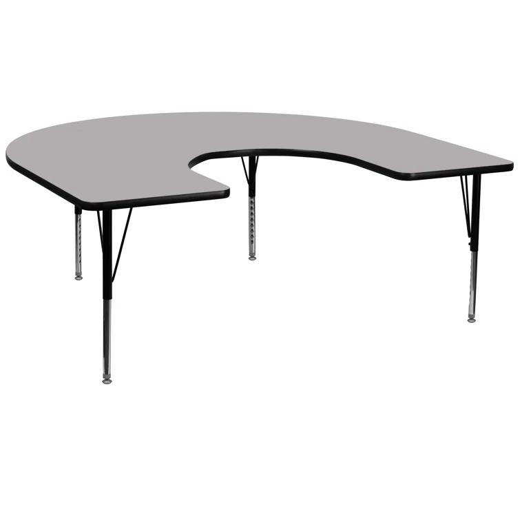 Flash Furniture Goddard 60''W x 66''L Horseshoe Thermal Laminate Activity Table - Adjustable Short Legs
