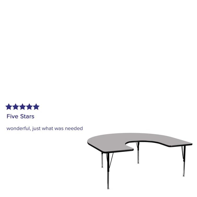 Flash Furniture Goddard 60''W x 66''L Horseshoe Thermal Laminate Activity Table - Adjustable Short Legs