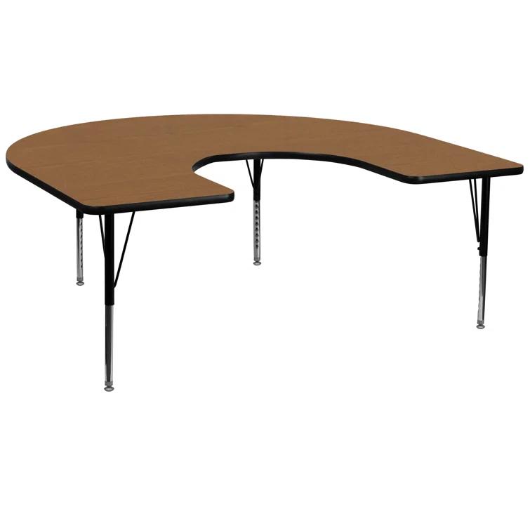 Flash Furniture Goddard 60''W x 66''L Horseshoe Thermal Laminate Activity Table - Adjustable Short Legs