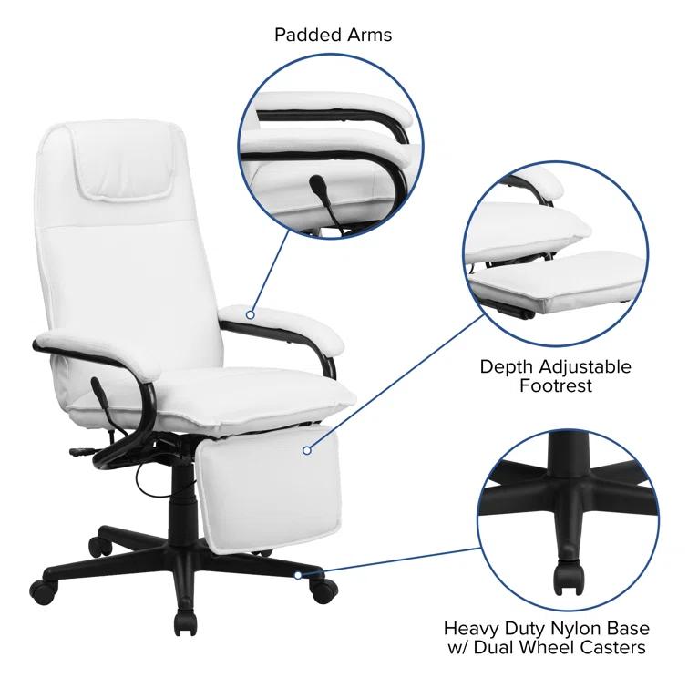 High Back LeatherSoft Executive Reclining Ergonomic Swivel Office Chair with Arms