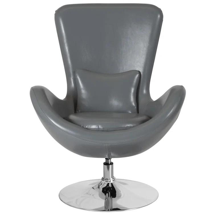 Flash Furniture Stackable Leather Seat Reception Chair with Metal Frame