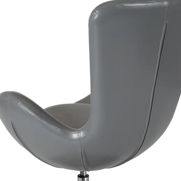 Flash Furniture Stackable Leather Seat Reception Chair with Metal Frame