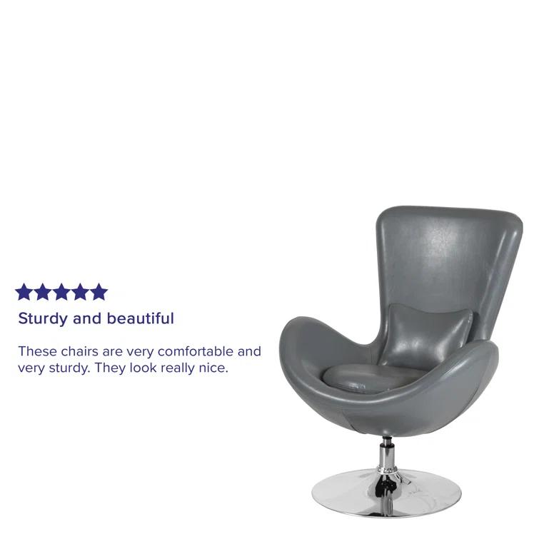Flash Furniture Stackable Leather Seat Reception Chair with Metal Frame