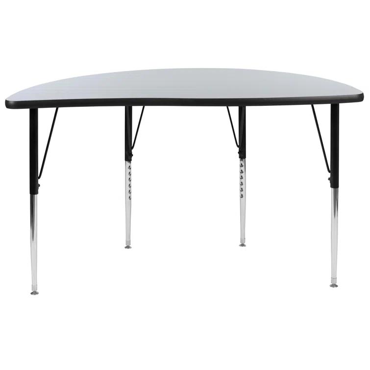 Flash Furniture Goddard Half Circle Wave Collaborative Adjustable Height Activity Table