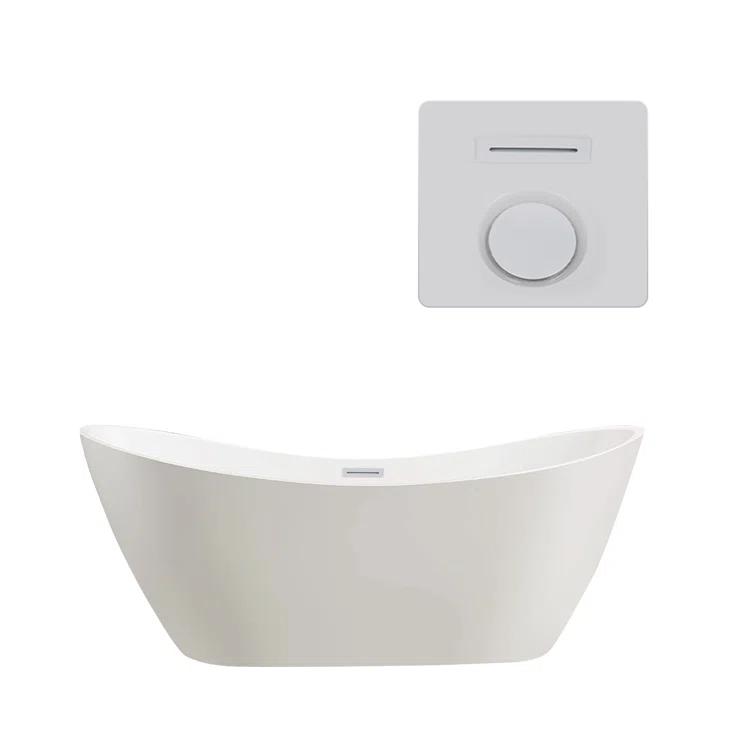 Ophelia 71" x 32'' Freestanding Soaking Acrylic Bathtub