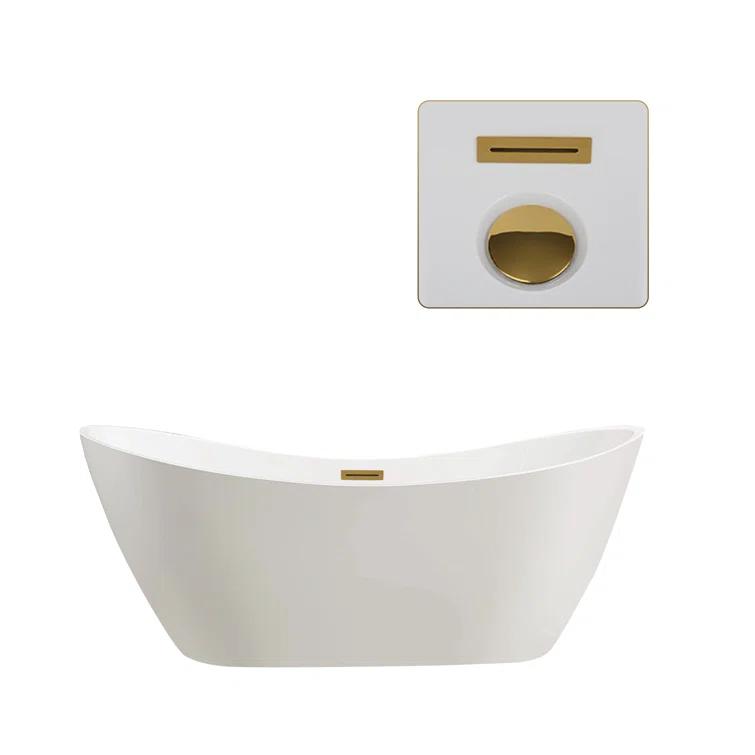 Ophelia 71" x 32'' Freestanding Soaking Acrylic Bathtub