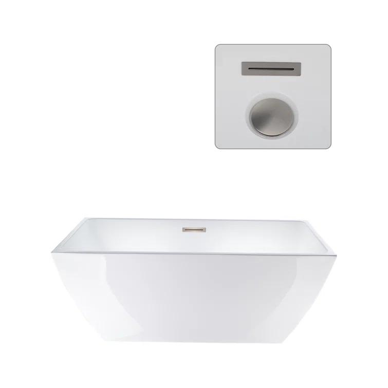Lydia 59" x 30" Freestanding Soaking Bathtub