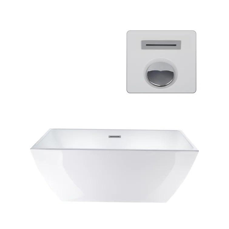 Lydia 59" x 30" Freestanding Soaking Bathtub