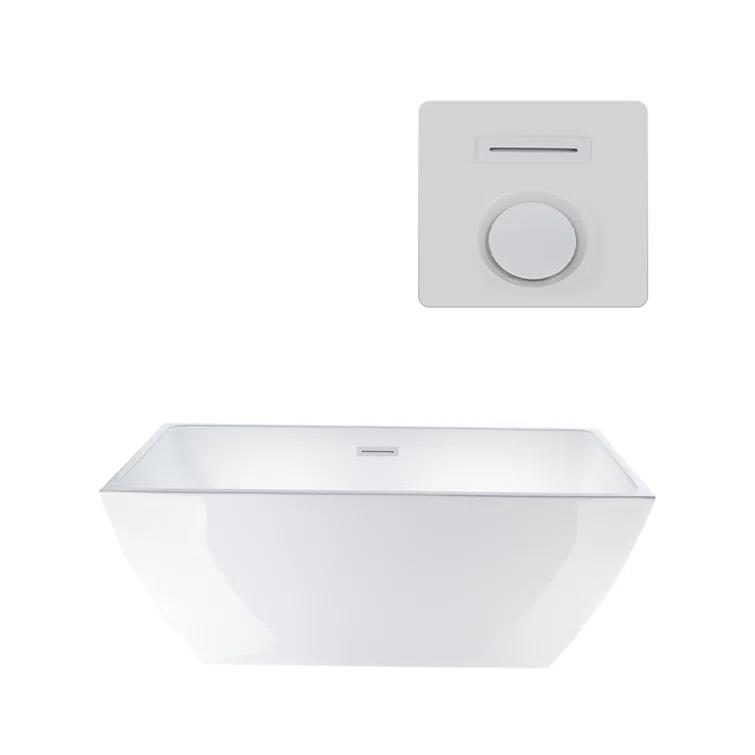 Lydia 59" x 30" Freestanding Soaking Bathtub