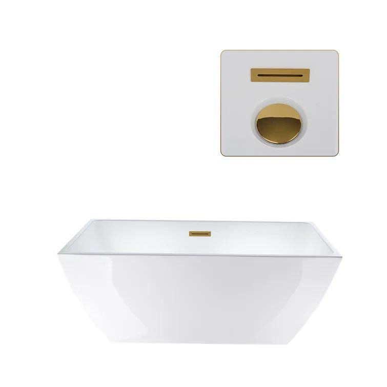 Lydia 59" x 30" Freestanding Soaking Bathtub