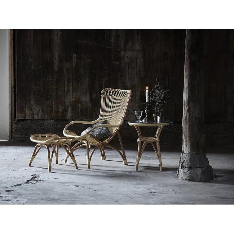 Monet Highback Rattan Lounge Chair and Footstool