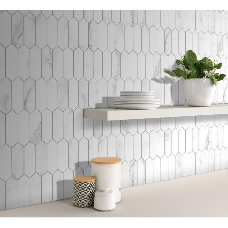 12" x 11.22" Stone Composite Peel & Stick Mosaic Tile