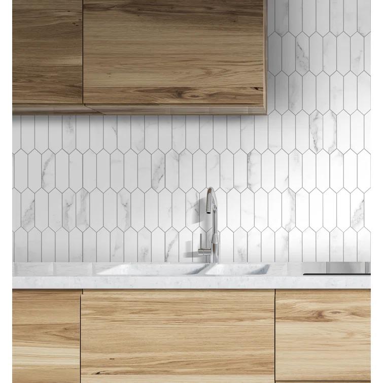 12" x 11.22" Stone Composite Peel & Stick Mosaic Tile