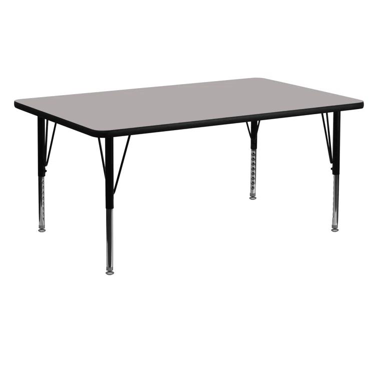 Goddard 24''W x 48''L Rectangular HP Laminate Activity Table - Adjustable Legs