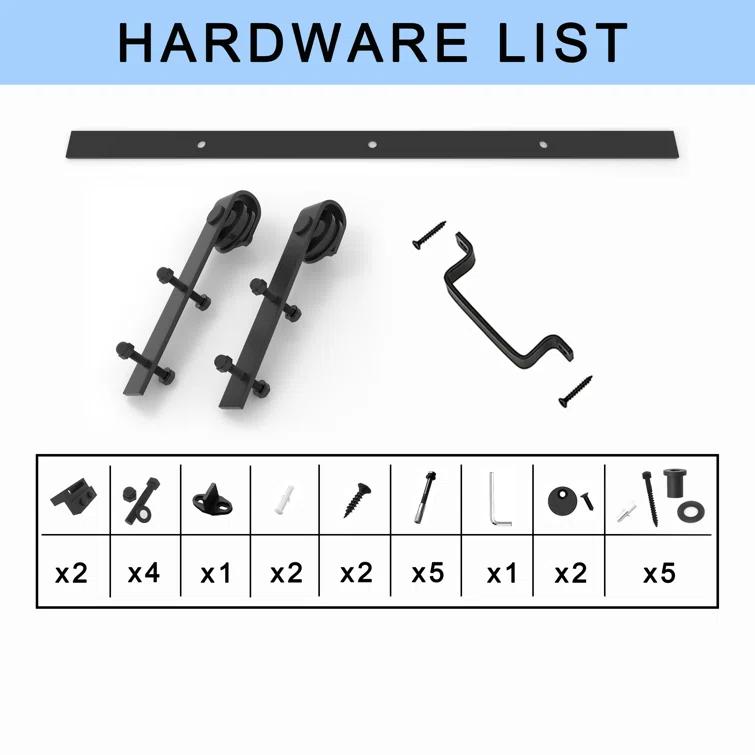 ARK DESIGN 84"H Wood and Primed Bookshelf Style Barn Door with Mounting Hardware Kit