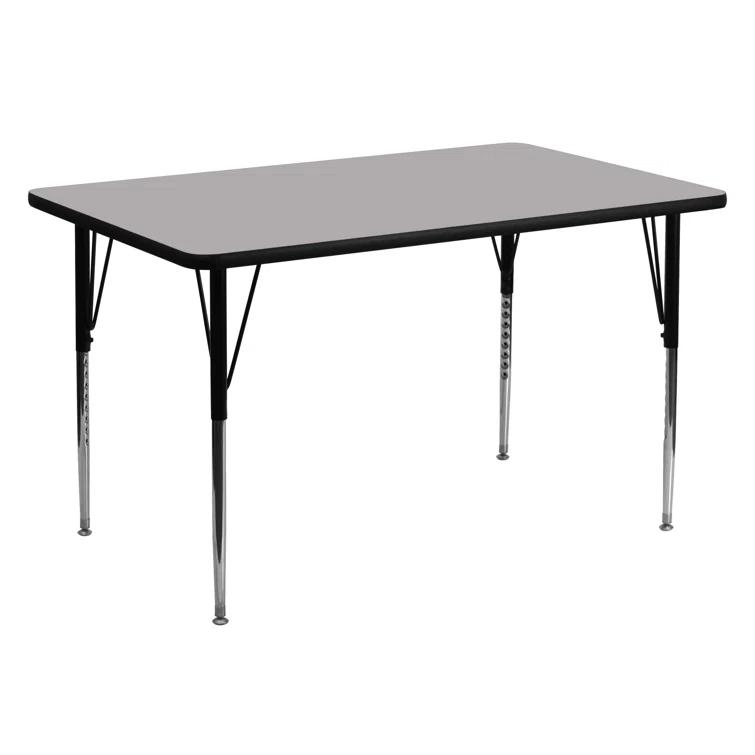 Goddard 24''W x 48''L Rectangular HP Laminate Activity Table - Adjustable Legs