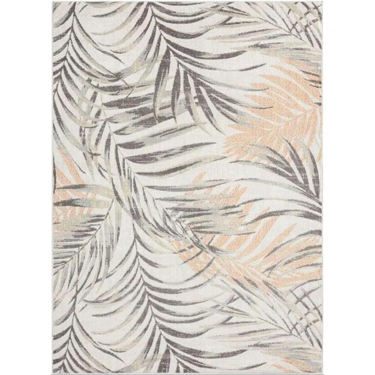 Tommy Bahama Malibu Palm Springs Coastal Indoor/Outdoor Area Rug, Ivory/Rust