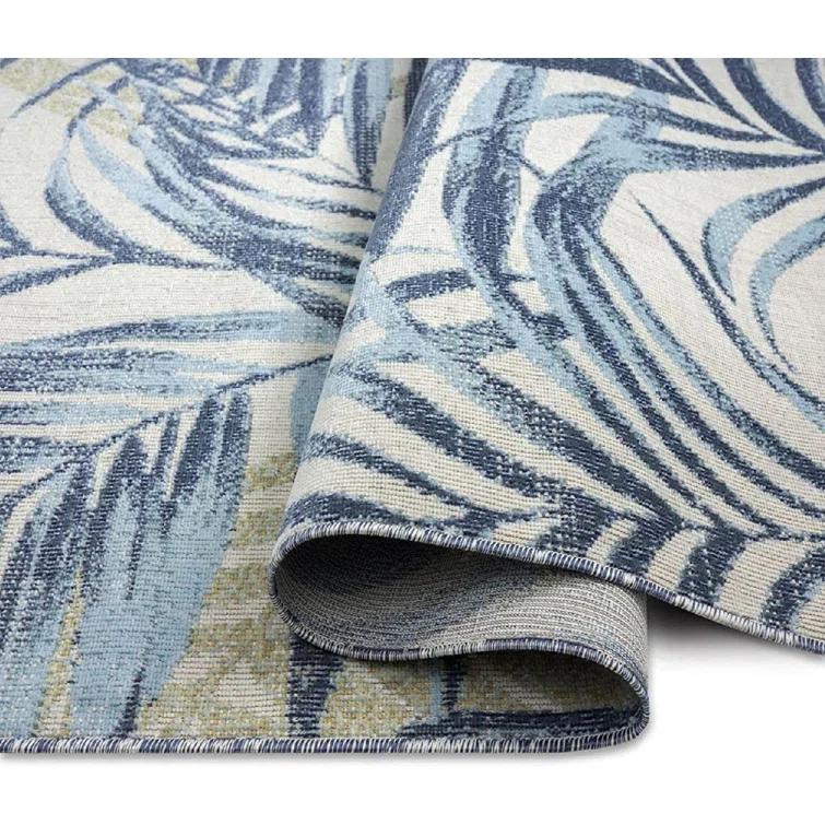 Tommy Bahama Malibu Palm Springs Coastal Indoor/Outdoor Area Rug, Ivory/Aqua Blue