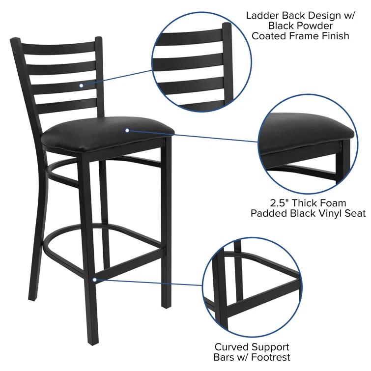 Flash Furniture Brixton Hercules Series Ladder Back Metal Restaurant Barstools by Flash Furniture