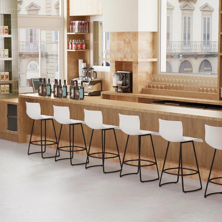 Cleek Swivel Counter Stool with Metal Frame (Set of 4)