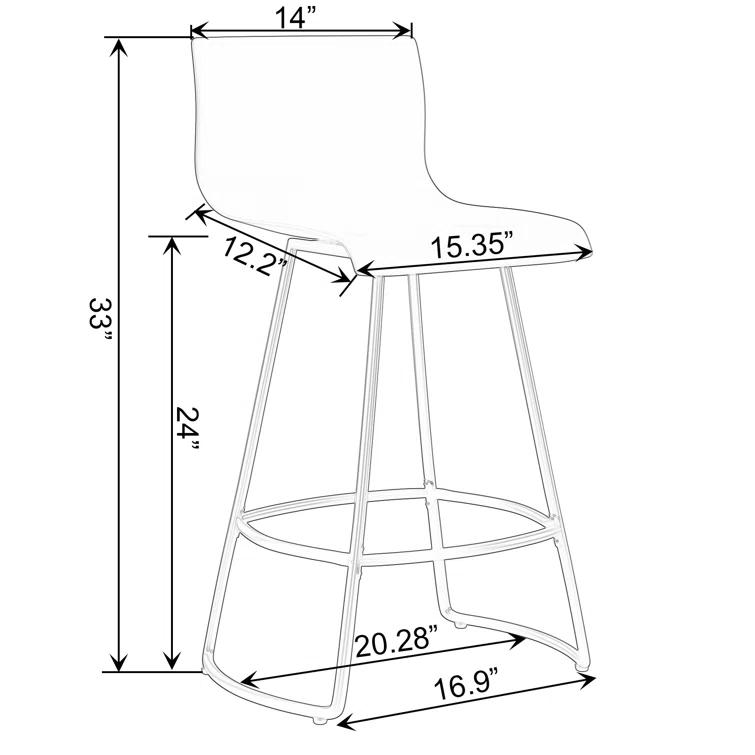 Cleek Swivel Counter Stool with Metal Frame (Set of 4)