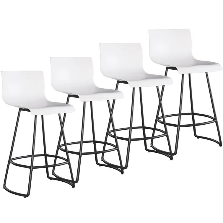 Cleek Swivel Counter Stool with Metal Frame (Set of 4)