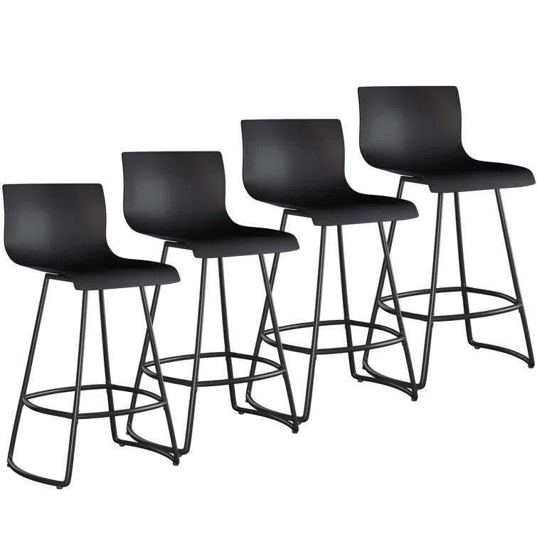 Cleek Swivel Counter Stool with Metal Frame (Set of 4)