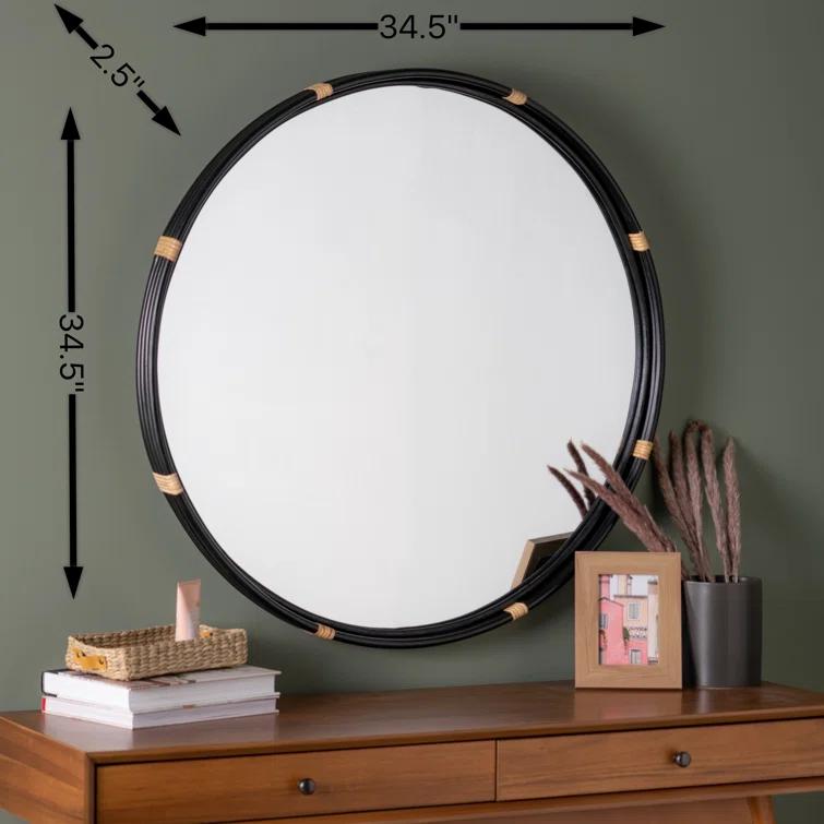 Adaline Round Mirror - Black